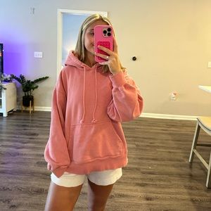 Cozy Fleece Boyfriend Hoodie- Heather Deep Pink